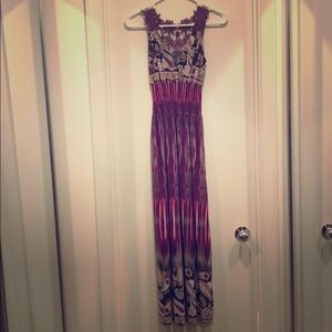 Handmade sundress with lace detail floor length